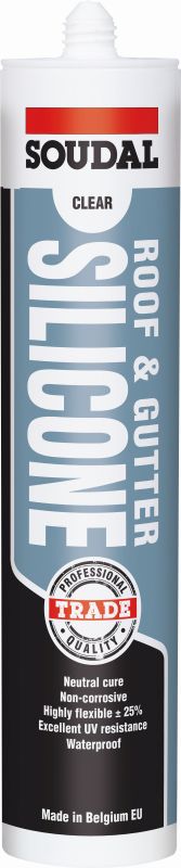 Soudal Roof & Gutter Silcone 300ml -  Clear