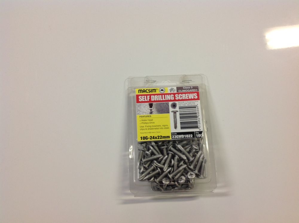 Screws 10mm x 22mm Wafer Self Drive Galvanised