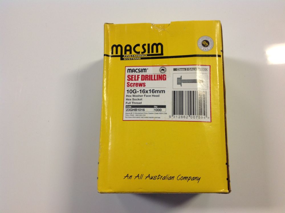 Screws 10g 16mm x 16mm Hex Head