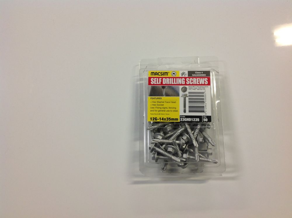 Srews 12g 14 x 35mm Hex Head Self Drive Galvanvised
