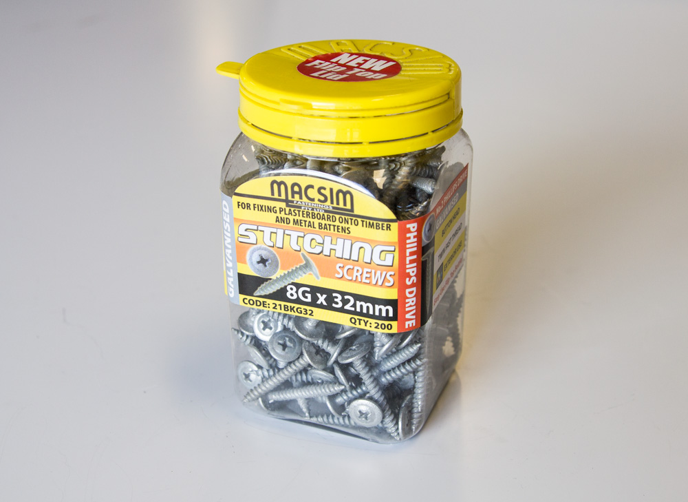 Screws 8mm x 32mm Stitching Gal Pk100