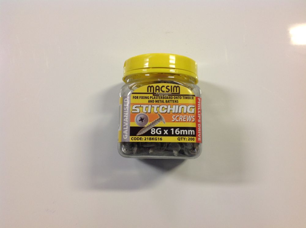 Screws 8mm x 16mm Stitching Gal PK100