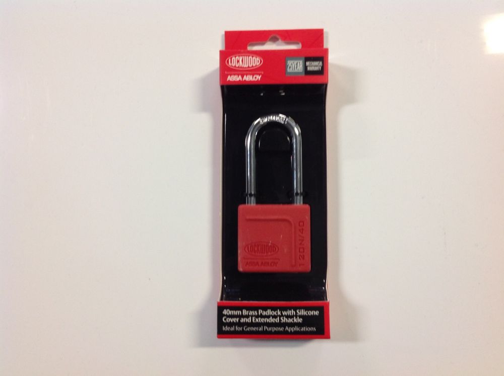 Padlock Lockwood  40mm Red - Pack of 1