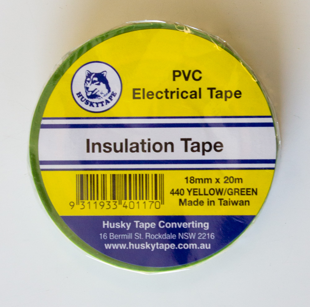 Tape Green & Yellow 18mm x 20mtr