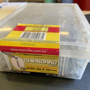 SCREWS 8 X 28mm GAL CHIPBOARD SCREWS PK1000