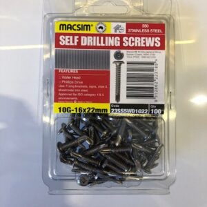 Screws 10Gauge 24x22mm Stainless Steel 550 Wafer Head - 100Pk