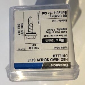 SCREW 10G 16MM HEX HEAD SHALE GREY - 100 Pack