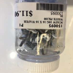 SCREW 10G X 16MM WAFER HEAD WHITE - JAR 100