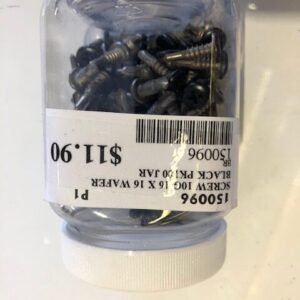 SCREW 10G X 16MM WAFER HEAD BLACK - JAR 100