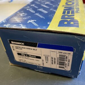 SCREW 10G X 16MM WAFER HEAD WOODLAND GREY - BOX1000