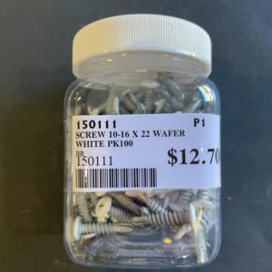SCREWS 10G X 22 WAFER HEAD WHITE JAR 100