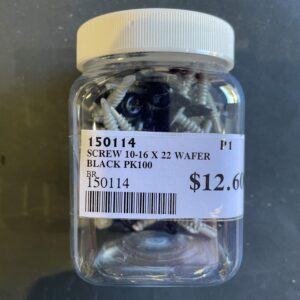 SCREW 10-16 X 22 WAFER HEAD BLACK JAR 100