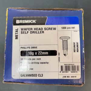 SCREW 10-16 X 22 WAFER HEAD  MONUMENT BOX1000