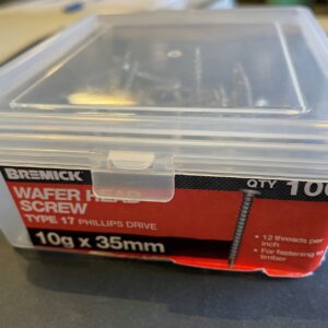 Screw T17 10-12 x 35mm Wafer Head - 100 Pack