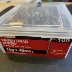 Screw T17 10-12 x 45mm Wafer Head - Pack of 100