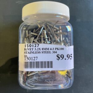 RIVET 4-3 S/STEEL 3.2MM X 8.6MM JAR 100