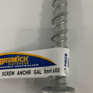 Masonry Screw Anchor 8mm x 60mm Galvanised