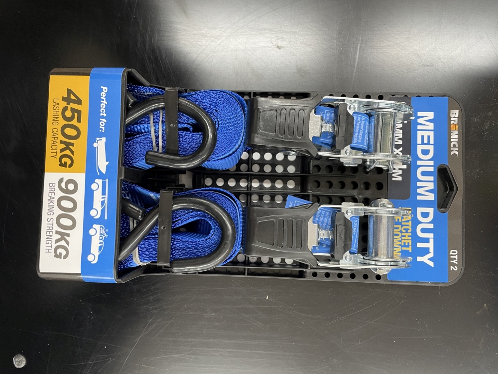 TIE DOWN RATCHET 25MM X 6M 2PK