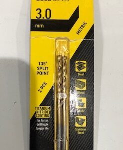 Alpha Drill Bit 3mm Metal 2 Pack Gold Series
