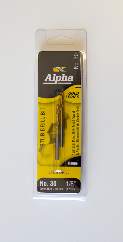 ALPHA STUB DRILL BIT METAL #30 3.26MM 2PK