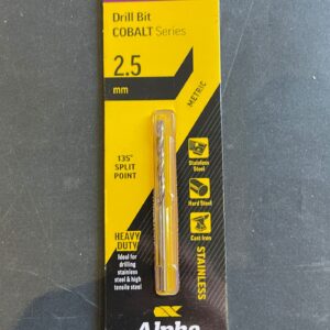 Alpha Drill Bit Colbalt 2.5mm Hard Metal