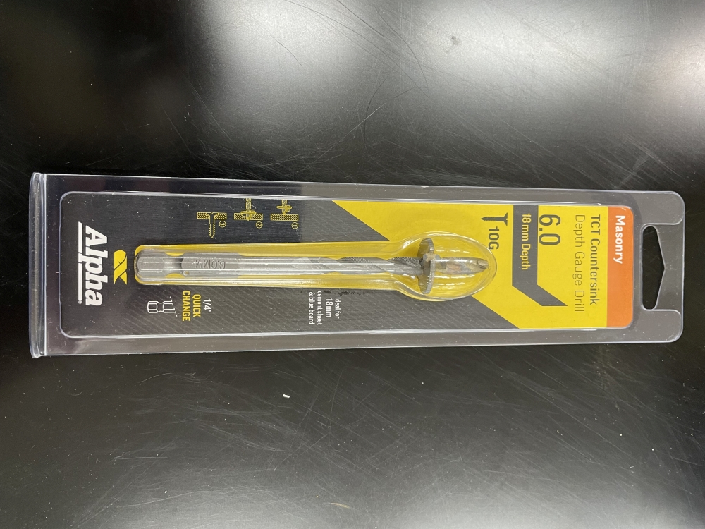 Alpha Countersunk TCT 6MM X 18MM Depth