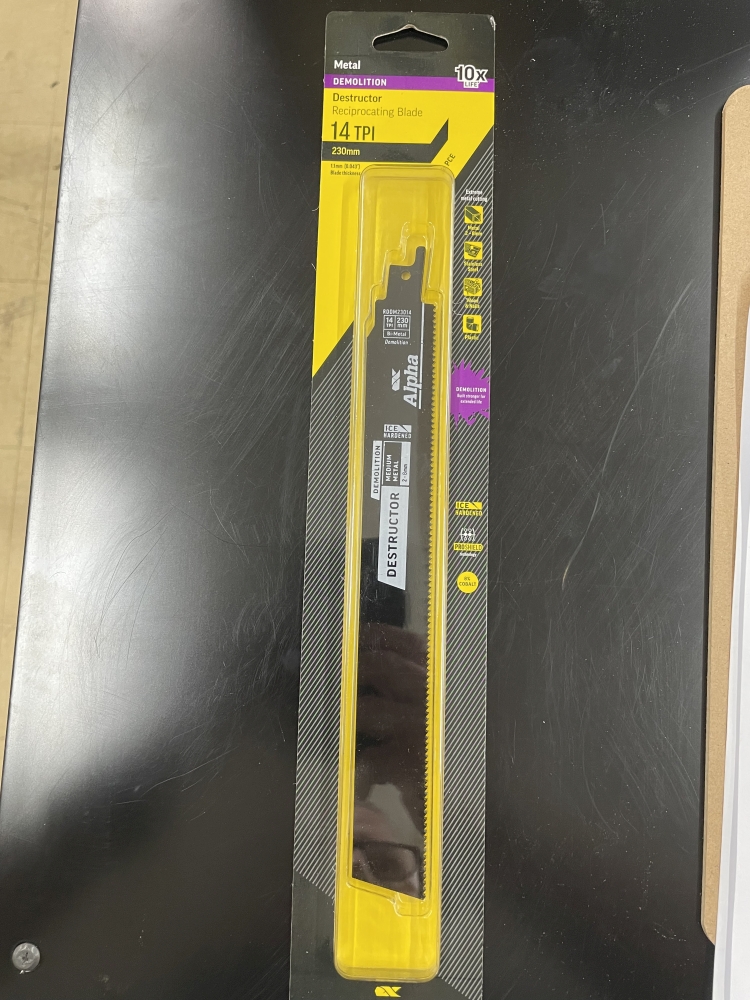 Reciprocal Saw Blade 230mm Metal 14tpi - 2 Pk