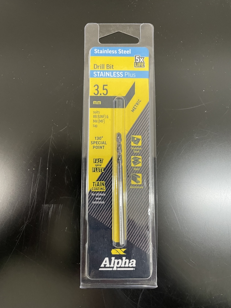 ALPHA DRILL BIT STAINLESS PLUS 3.5MM