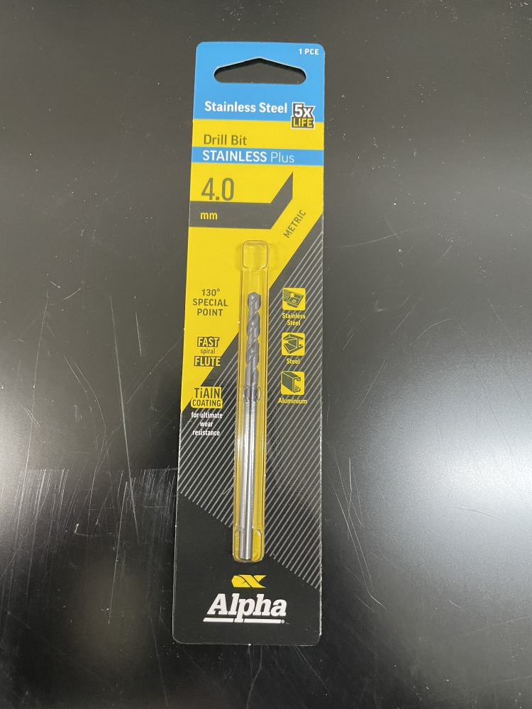 ALPHA DRILL BIT STAINLESS PLUS 4MM