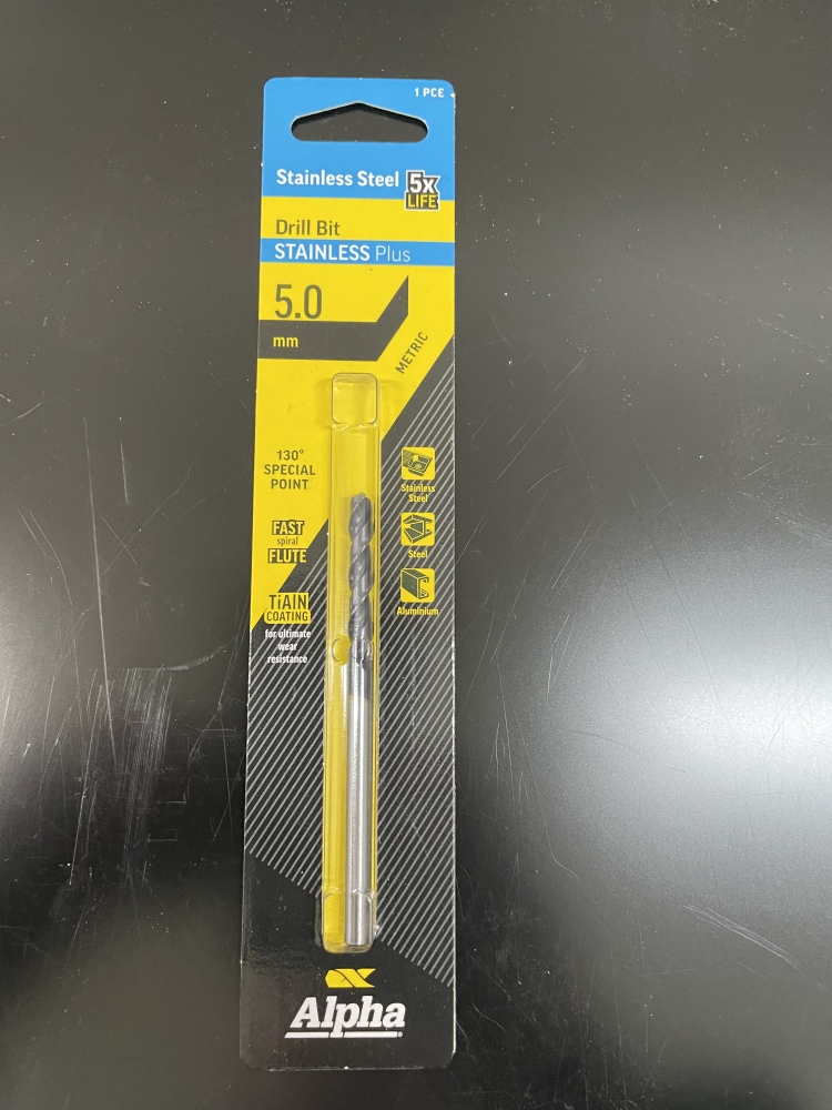 ALPHA DRILL BIT STAINLESS PLUS 5MM