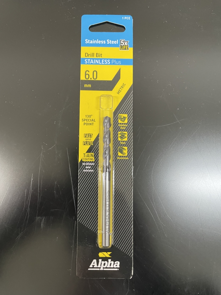 ALPHA DRILL BIT STAINLESS PLUS 6MM