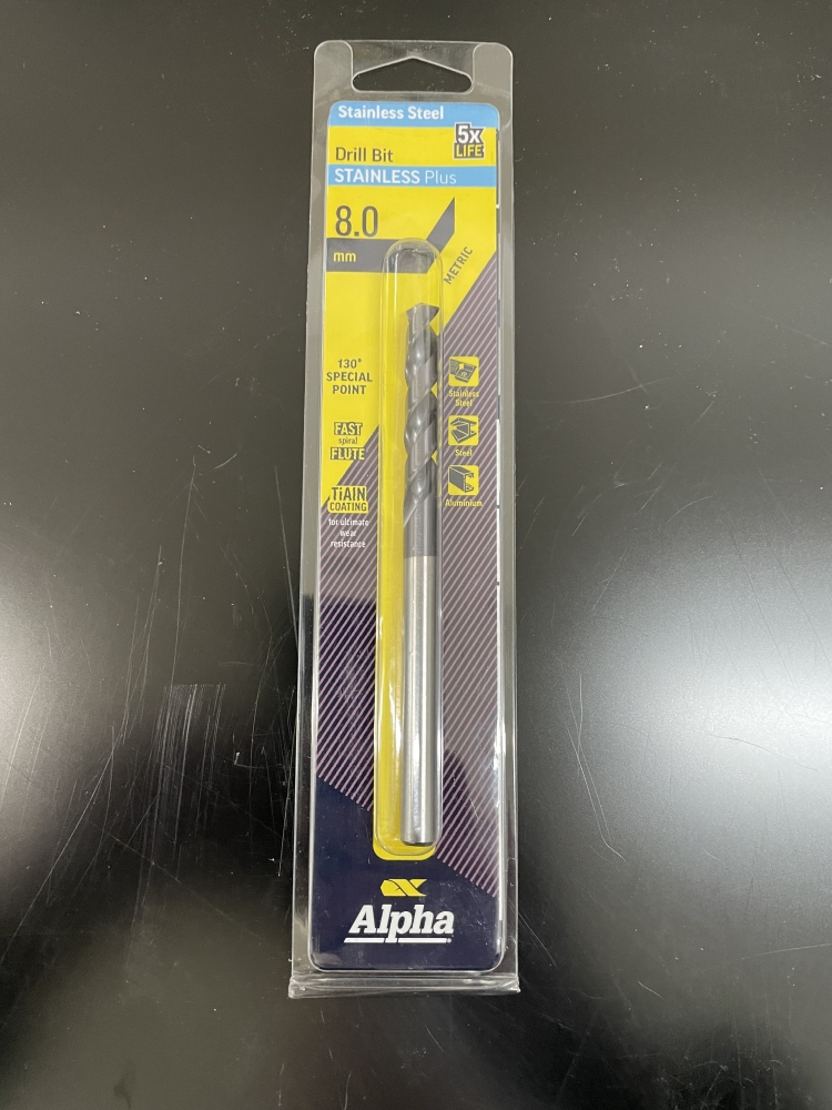 ALPHA DRILL BIT STAINLESS PLUS 8MM