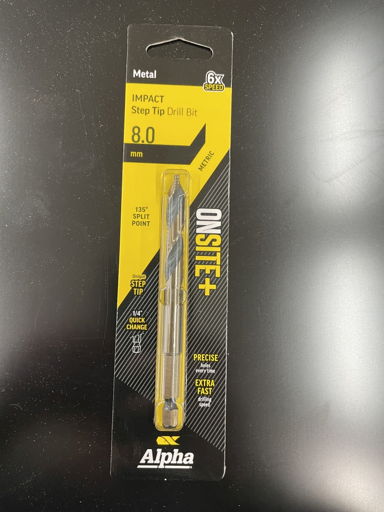 Alpha Onsite Impact Step Tip Drill Bit 8mm Metal