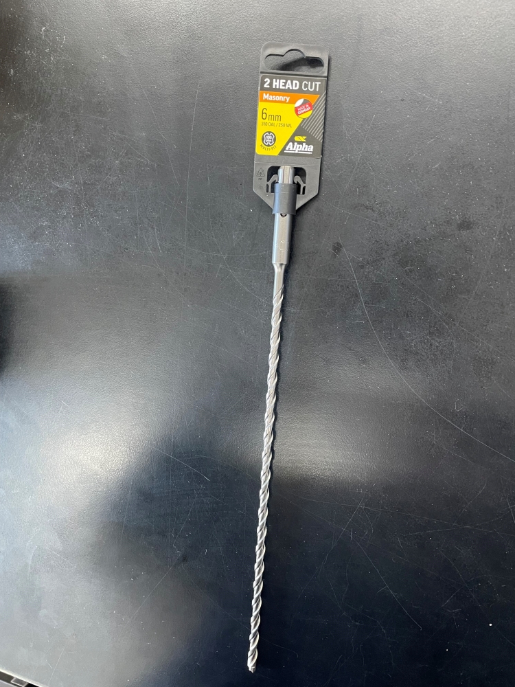 Alpha Drill Bit SDS Masonry 6mm x 310mm 2 Head Cut Zentro
