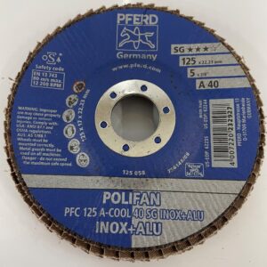 POLIFAN FLAP DISC 125M X 5 X 40SG INOX+ALUMINIUM