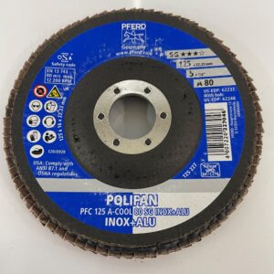 POLIFAN FLAP DISC 125M X 5 X 80SG INOX+ALUMINIUM