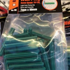 Wall Plug Green 7mm x 50mm 50 Pack