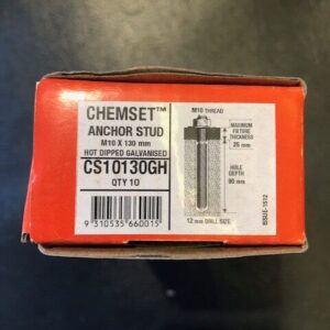 Chemset Stud M10 x 130mm Galvanised