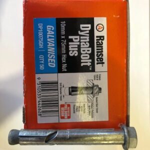Dynabolt 10mm x 75mm Galvanised - Box of 50