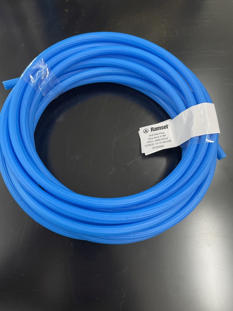Wall plug Spaghetti Blue 8mm x 5mtr Roll
