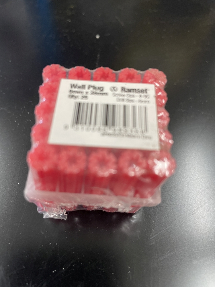 Wallplug Red 6mm X 35mm Frame Of 25