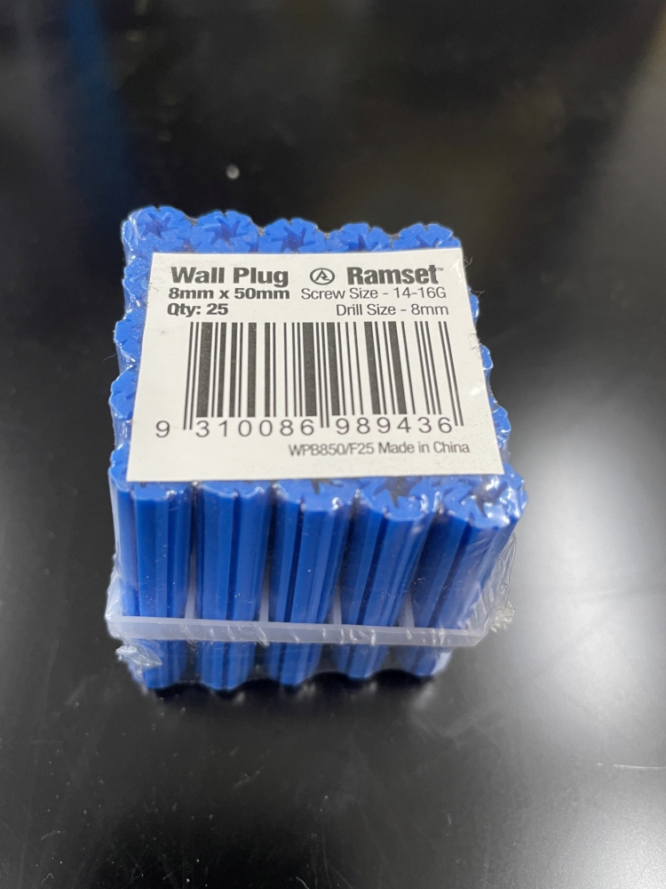 WALLPLUG BLUE 8 X 50MM FRAME