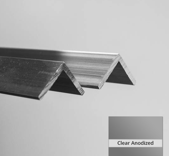 Angle 76.2mm x 76.2mm x 3.2mm x 6.5mtr Clear Anodised