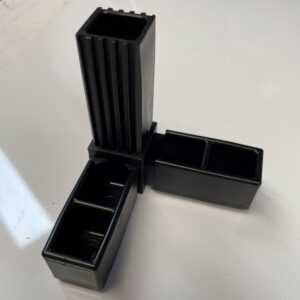 25MM Nylon "push-in" Connector - 3 Way Cnr Black