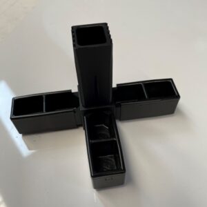 25MM Nylon "push-in" Connector - 4 Way Cnr Black