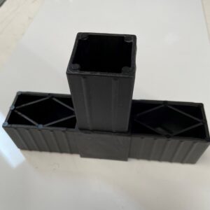 40mm Nylon Tube "push-in" Connector 3 Way Flat Black