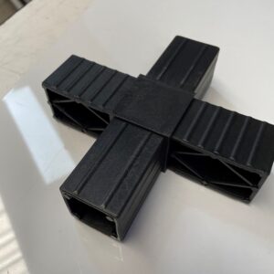 40mm Nylon Tube "push-in" Connector 4 Leg Flat Black