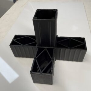 40mm Nylon Tube "push-in" Connector 4 Way Cnr Black