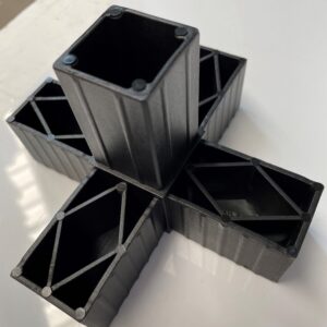 40mm Nylon Tube "push-in" Connector 5 Way Cnr Black