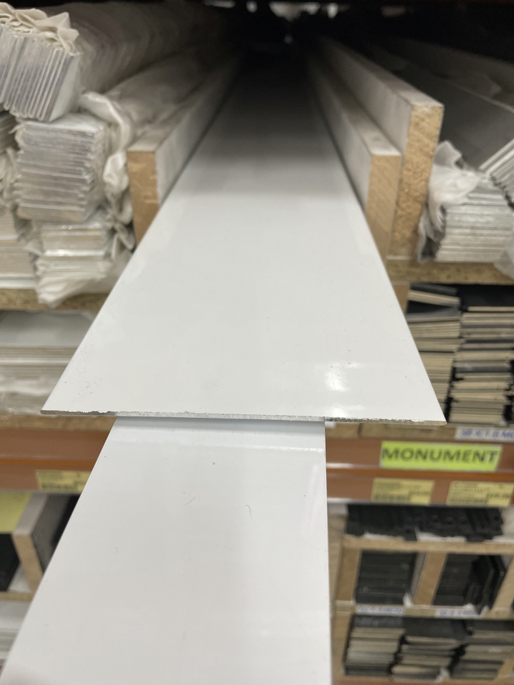 FLAT BAR 120mm X 1.6mm X 4Mtr  WHITE